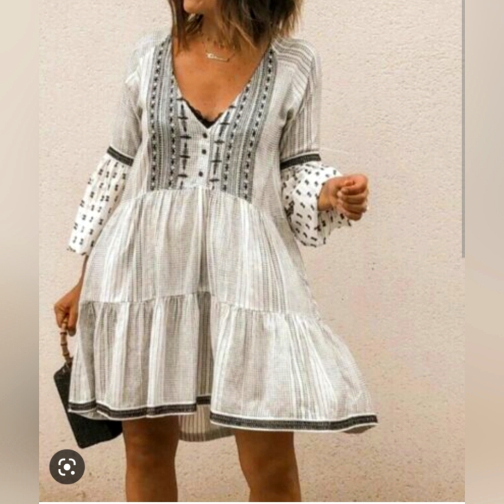 Zara embroidered mini dress